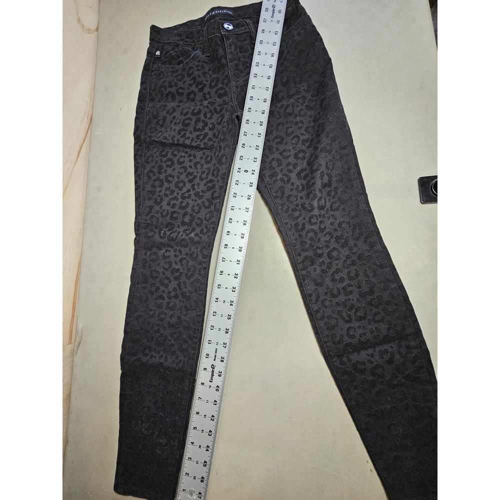 Rock & Republic Kashmiere Leopard Print Skinny‎ Jeans Grey Black Size 2M R010286 - Picture 11 of 14